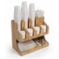 Three-tier wood coffee condiment station organizer
