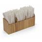 Three-pocket wood stirrer dispenser straw caddy