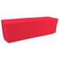 Red trade show table throws made with flame retardant fabric 
