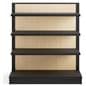 three tiered retail gondola shelving