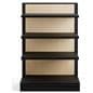 Endcap add-on for GDBL retail gondolas compatible showcasing the unit unpropped 