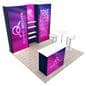 10x10 Trade Show Booth Kit w/ SEG Graphics, Counter, Full-Size Closet