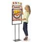 Dimensional advertising poster insert with drop in loading style 