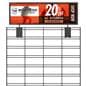 Gridwall sign holder shown being mounted on top of a gridwall with an outdoor sports advertising