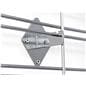 Gridwall mount brackets clip onto the steel wire matrix