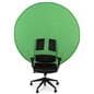 Portable chair mounted green screen with versatility for many chair styles