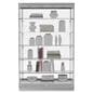 Contemporary glass display cabinets with five shelves and LED lighting