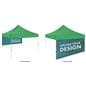 Portable canopy tent backwall with hook and loop attachment
