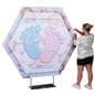 Double sided replacement graphic for HEXBWALLSS_Hexagonal pop up display is easy to assemble 