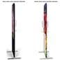 Touchless hand sanitizer banner stand with single or double-sided cleansing dispenser