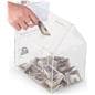 House shaped acrylic box with two coin slots