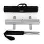 Budget narrow base retractable banner stand with black carry bag
