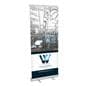 Budget narrow base retractable banner stand with full color graphics