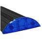 Premium wide base retractable banner stand with blue end caps