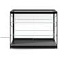 Aluminum display case with two shelves