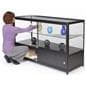 Lighted Glass Display Counter with Enclosed Storage Area