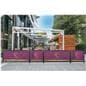 Custom cafe barriers set up at outdoor cafe