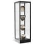 Glass tower display case with three shelves