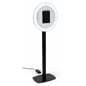iPad photo booth stand with light ring featuring 3200K-5600K color temperature
