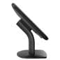 Desktop iPad holder with rotates to landscape or portrait orientation