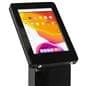 Locking floor stand iPad kiosk with 8 inch wide by 12 inch tall compartment 