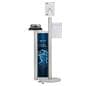 Floor standing iPad display table with custom graphics and literature pocket