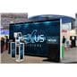 Floor standing iPad display table with custom graphics and locking enclosure