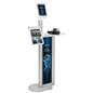 Floor standing iPad display table with custom graphics printed double-sided