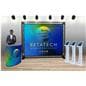 Edge-lit iPad kiosk with power strip for charging