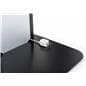 Black and silver customizable tablet info kiosk with back panel hidden cable management