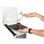 Silver and white iPad panel kiosk easy to input devices