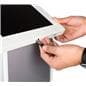 Lockable silver and white iPad panel kiosk