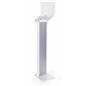 White  iPad kiosk with panel with secure reinforced base