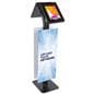 Convertible printed double tablet kiosk with set of two 12 x 30 inch foam boards