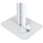 Adjustable branded dual tablet floor stand with portable aluminum base