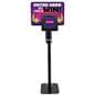 Height adjustable iPad display with graphics made from black steel