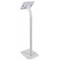 Floorstanding adjustable 12.9 iPad pro stand with white finish gooseneck arm 
