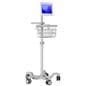Medical tablet cart for Galaxy Tab with clean white aluminum construction