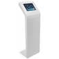 White iPad floor stand kiosk with sturdy steel build