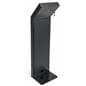 Tablet floor stand with locked panel on back