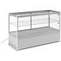 Glass Store Counter with LED Lights and Aluminum Frame