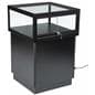 LED Display Case Pedestal with Black Wood Base