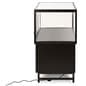 Retail store display case with raised base