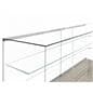 Glass display counter with tempered glass