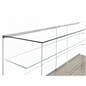 Glass display counter with tempered glass