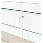 Glass display counter with locking display area