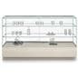 Glass display counter with two fixed shelves