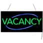 LED “Vacancy” Sign with Neon Green and Blue Lighting