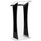 Collapsible acrylic podium with silver standoffs