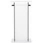 Collapsible acrylic podium with half inch black book stop